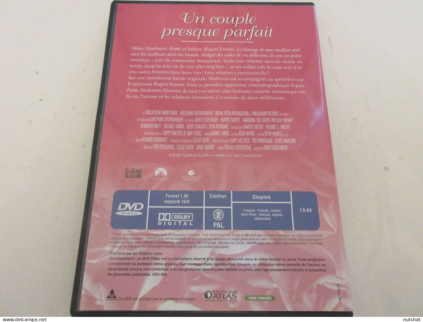 DVD CINEMA UN COUPLE PRESQUE PARFAIT Rupert EVERETT MADONNA 2000 104mn           - Lovestorys