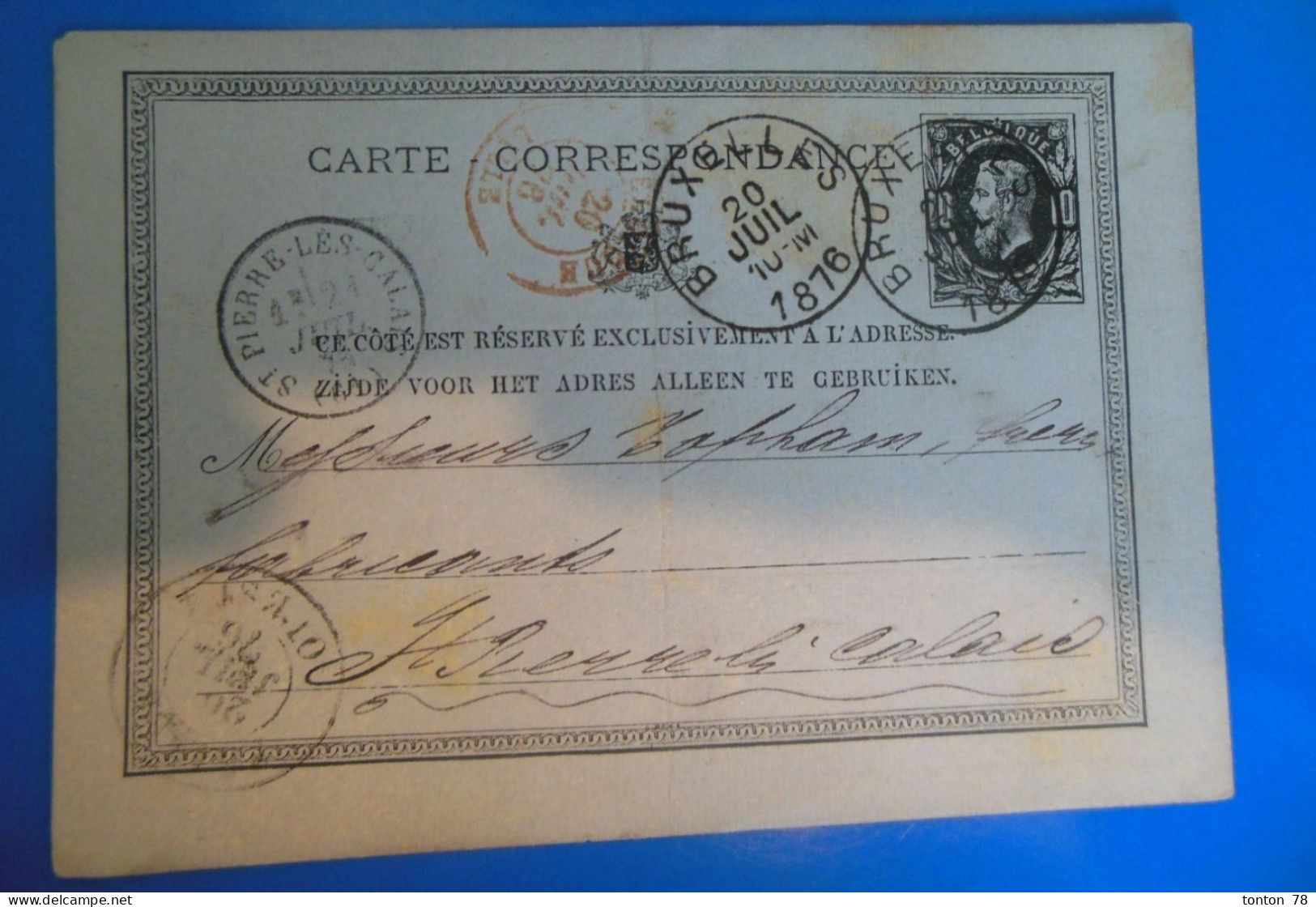 ENTIER POSTAL SUR CARTE CORRESPONDANCE -  BELGIQUE - Kartenbriefe