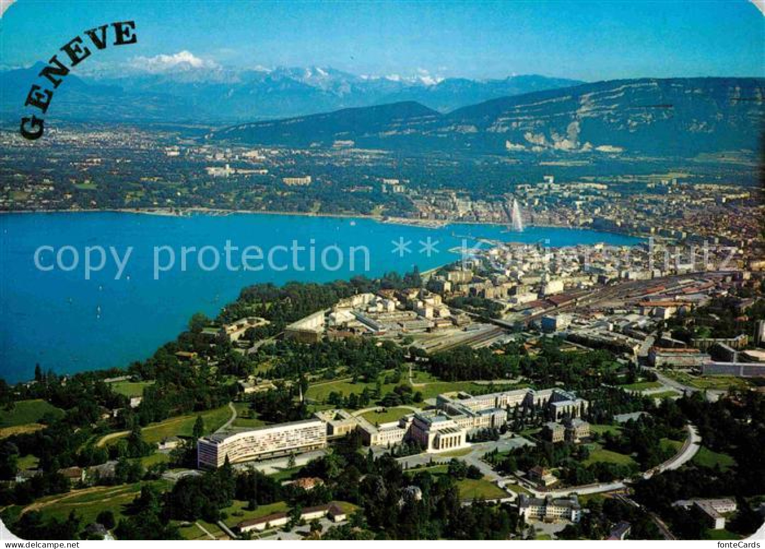 12900879 Geneve GE La Ville Et Le Mont Blanc Fliegeraufnahme Geneve - Other & Unclassified