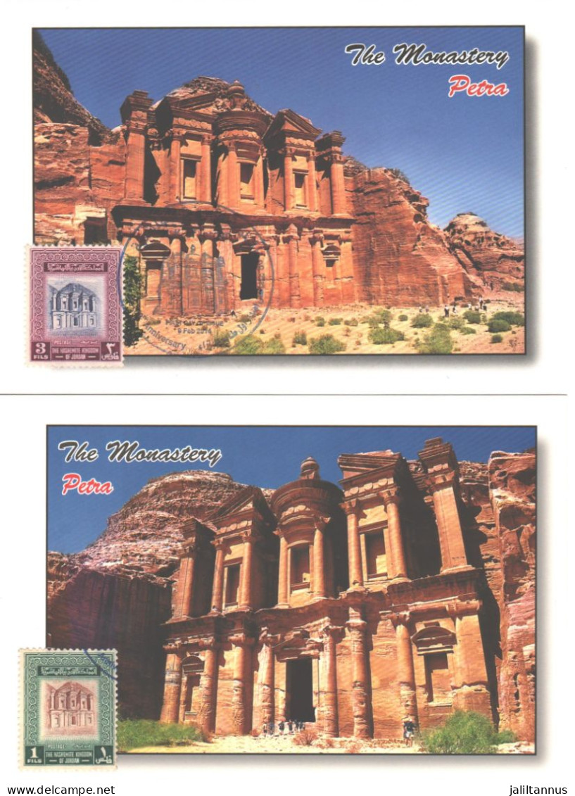 JORDAN POATCARD - PETRA WITH STAMPS - Giordania