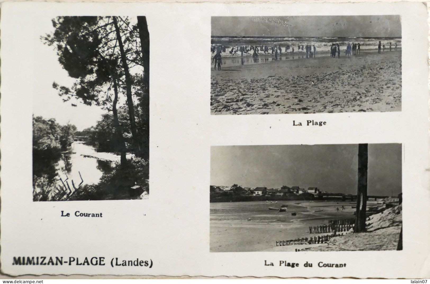 C. P. A. : 40 : MIMIZAN PLAGE : 3 Vues : Le Courant, La Plage, La Plage Au Courant, Timbres En 1947 - Mimizan Plage