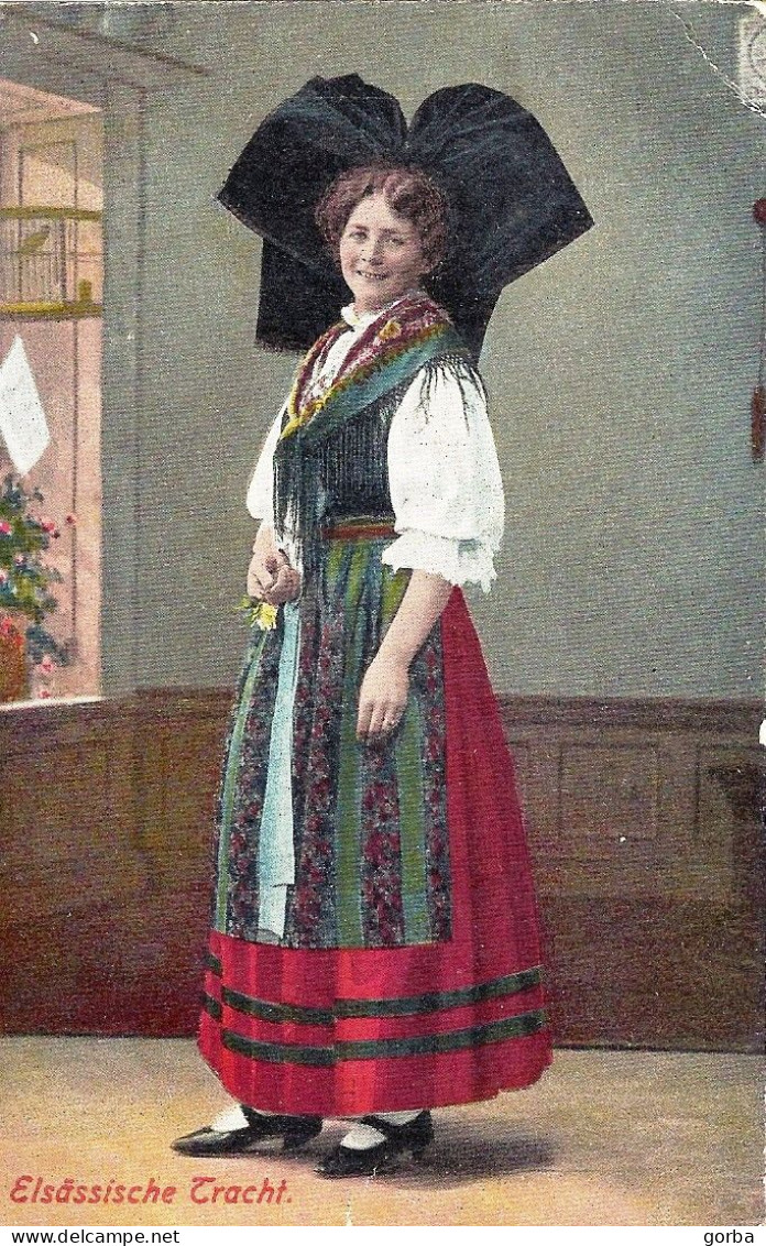 *CPA - Elsässische Tracht - Alsacienne En Costume Traditionnel - Colorisée - Costumes