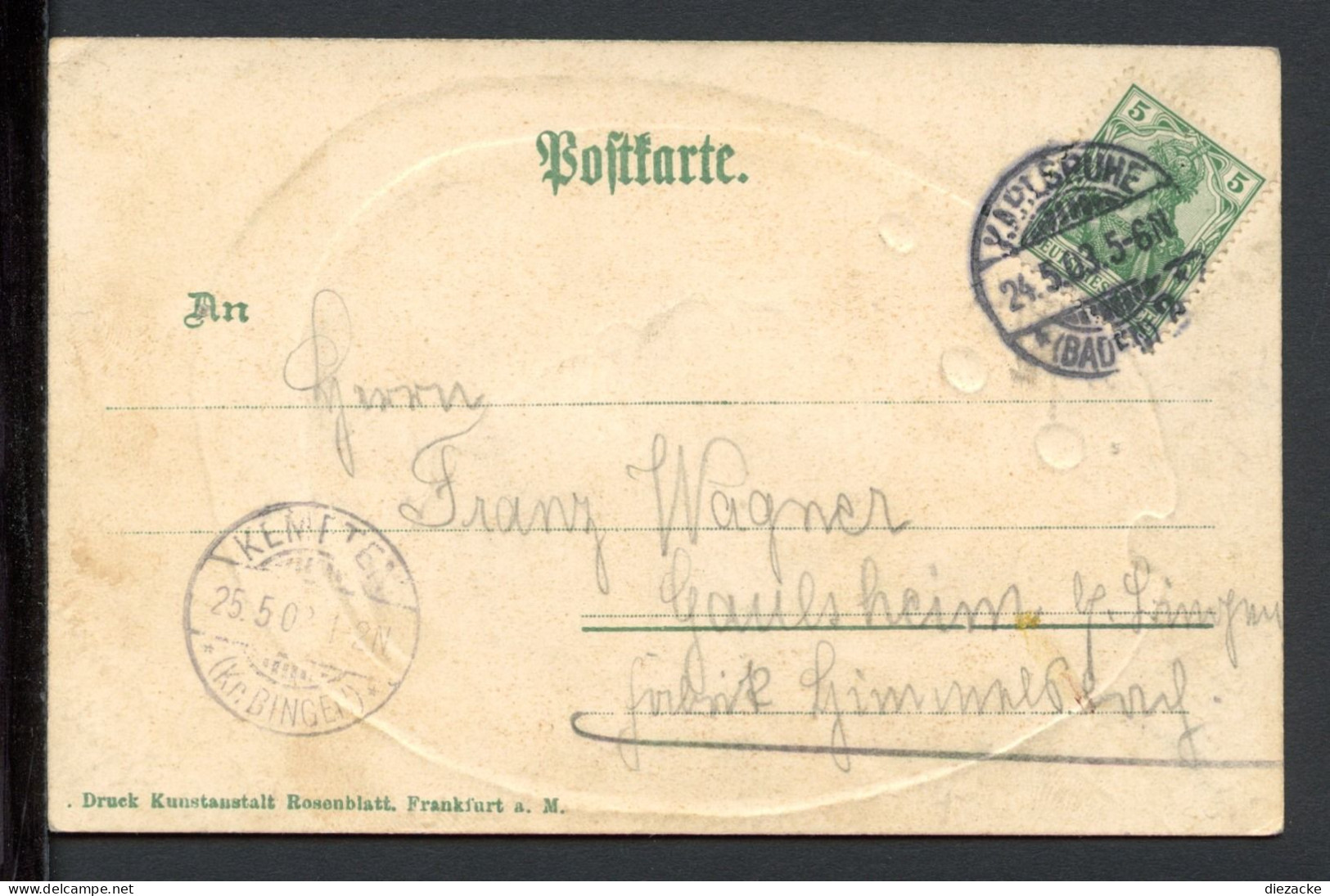 AK Karlsruhe 1903 Karlsruher Schloss, Prägekarte (PK0847 - Sonstige & Ohne Zuordnung