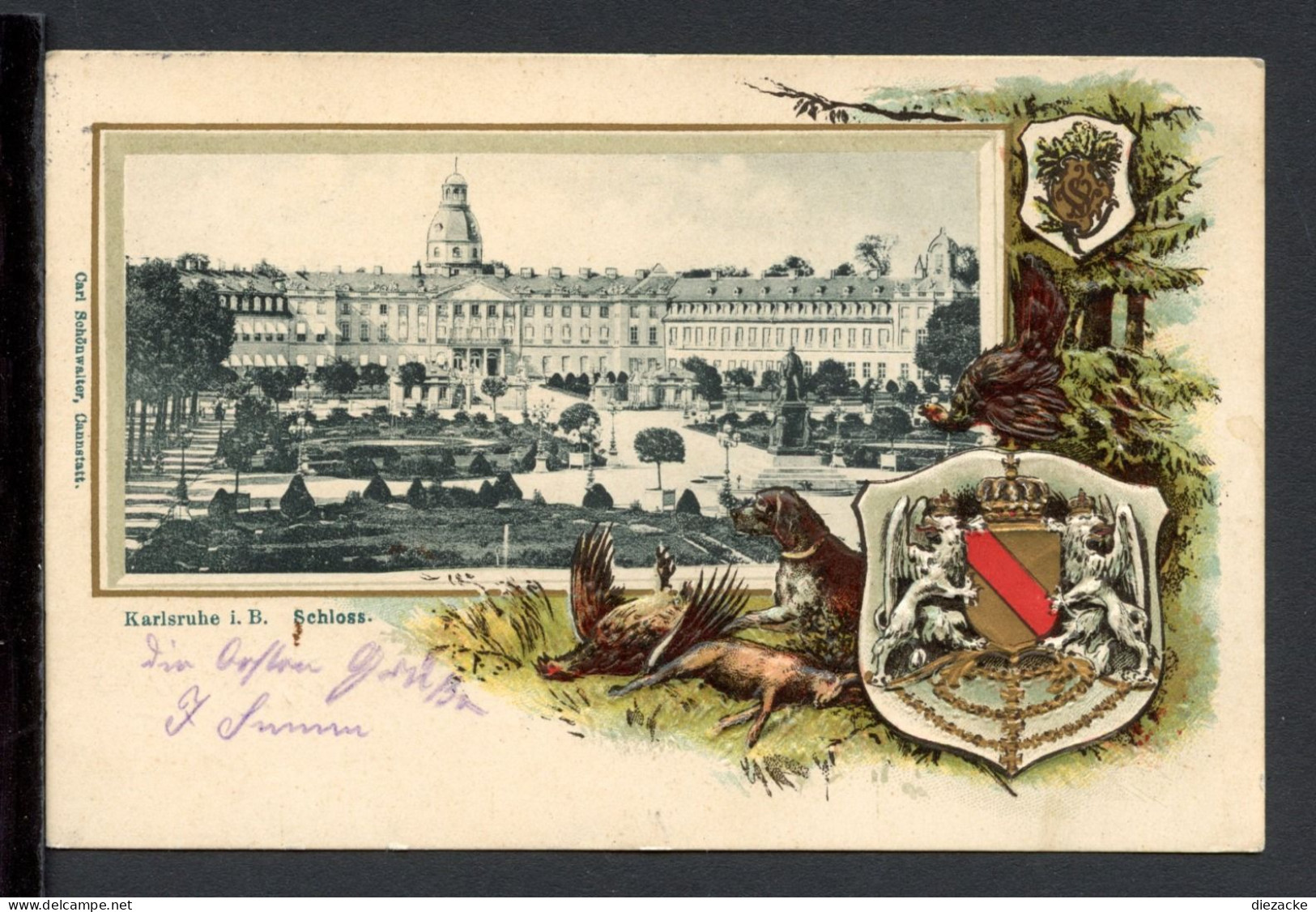 AK Karlsruhe 1904 Karlsruher Schloss, Prägekarte (PK0848 - Other & Unclassified