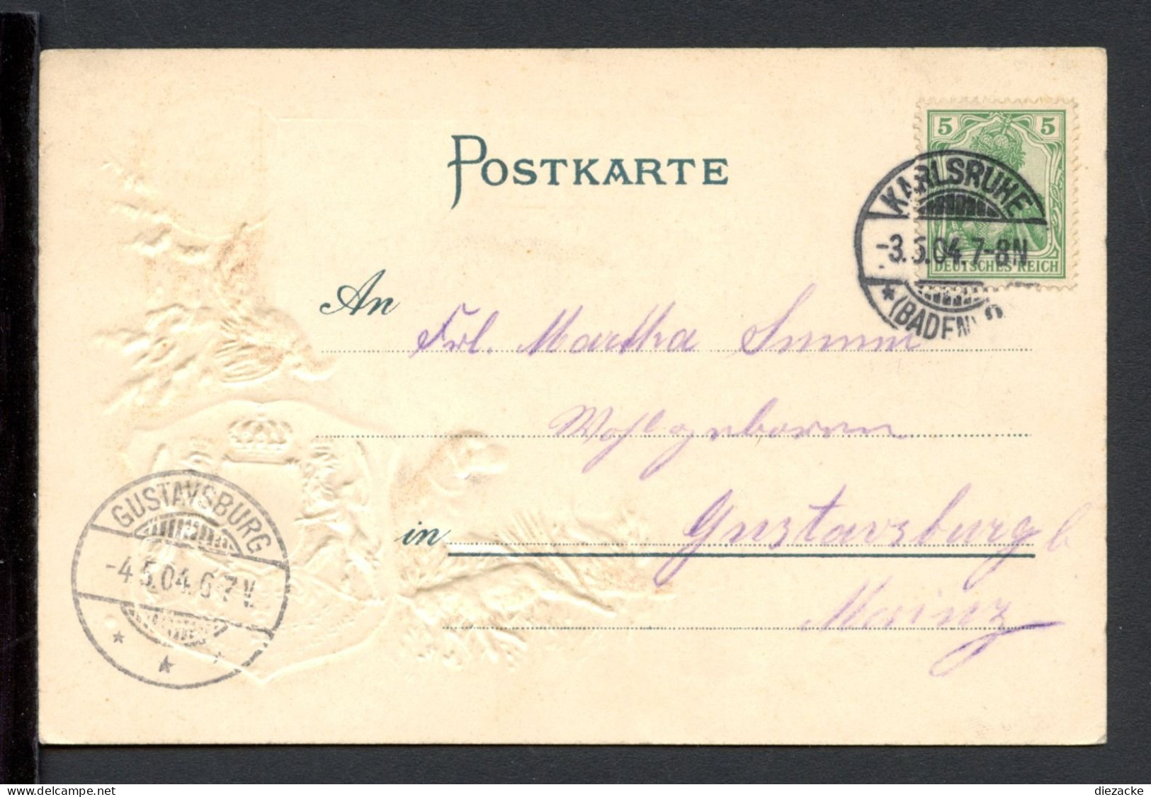 AK Karlsruhe 1904 Karlsruher Schloss, Prägekarte (PK0848 - Other & Unclassified
