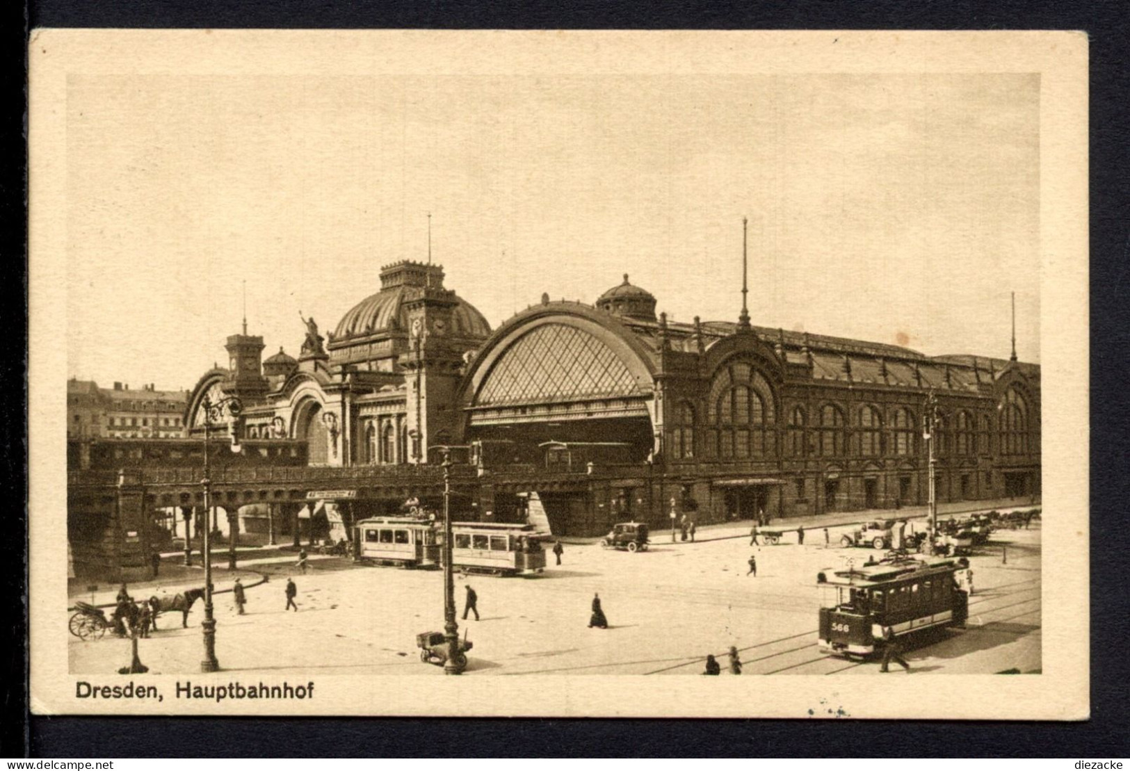 AK Dresden Um 1910 Hauptbahnhof Mit Straßenbahn Und Droschke (PK0853 - Other & Unclassified