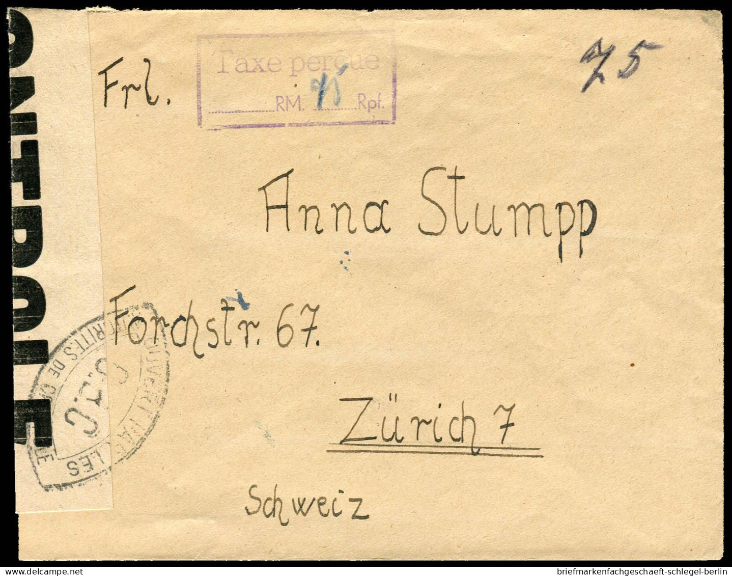 Französische Zone Allgemeine Ausgabe, 1946, Barfr., Brief - Other & Unclassified