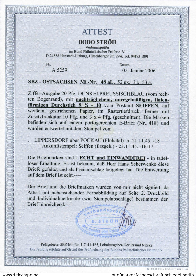 SBZ - Ostsachsen, 1946, 48 A L U.a., Brief - Other & Unclassified