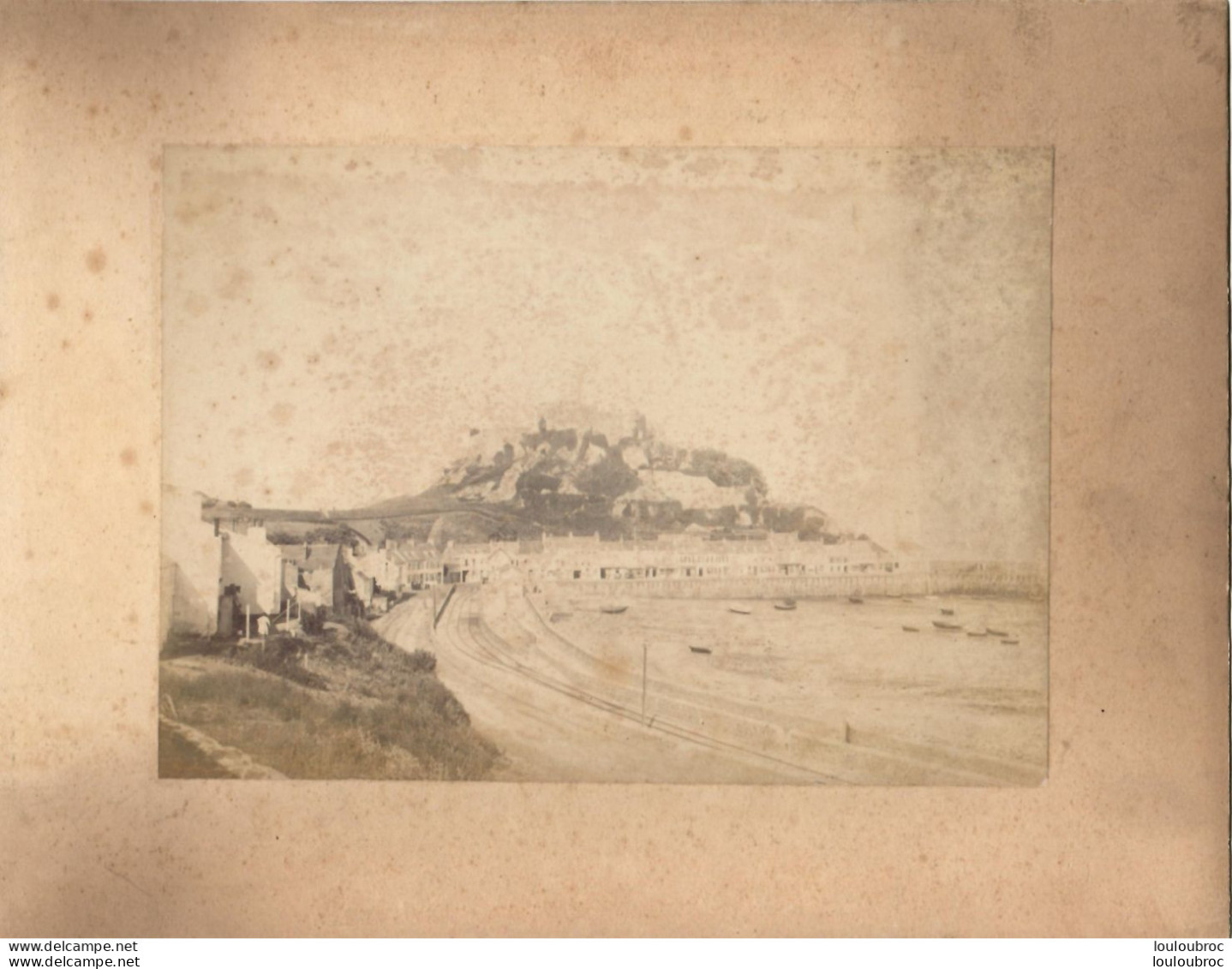 JERSEY CHATEAU DE MONTORGUEIL ET GOREE FIN 19em  PHOTO ORIGINALE SUR CARTON 23x18CM FORMAT PHOTO 16X12CM - Oud (voor 1900)