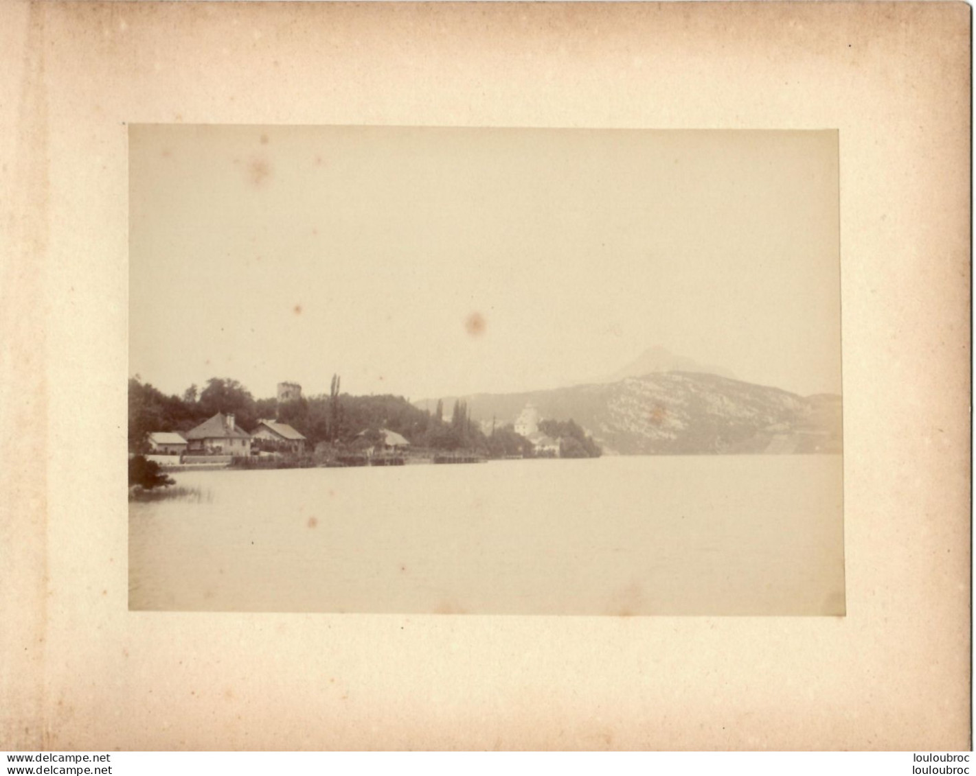 LAC D'ANNECY POINTE DE DUINGT FIN 19em PHOTO ORIGINALE SUR CARTON 23x18CM FORMAT PHOTO 16X12CM - Alte (vor 1900)