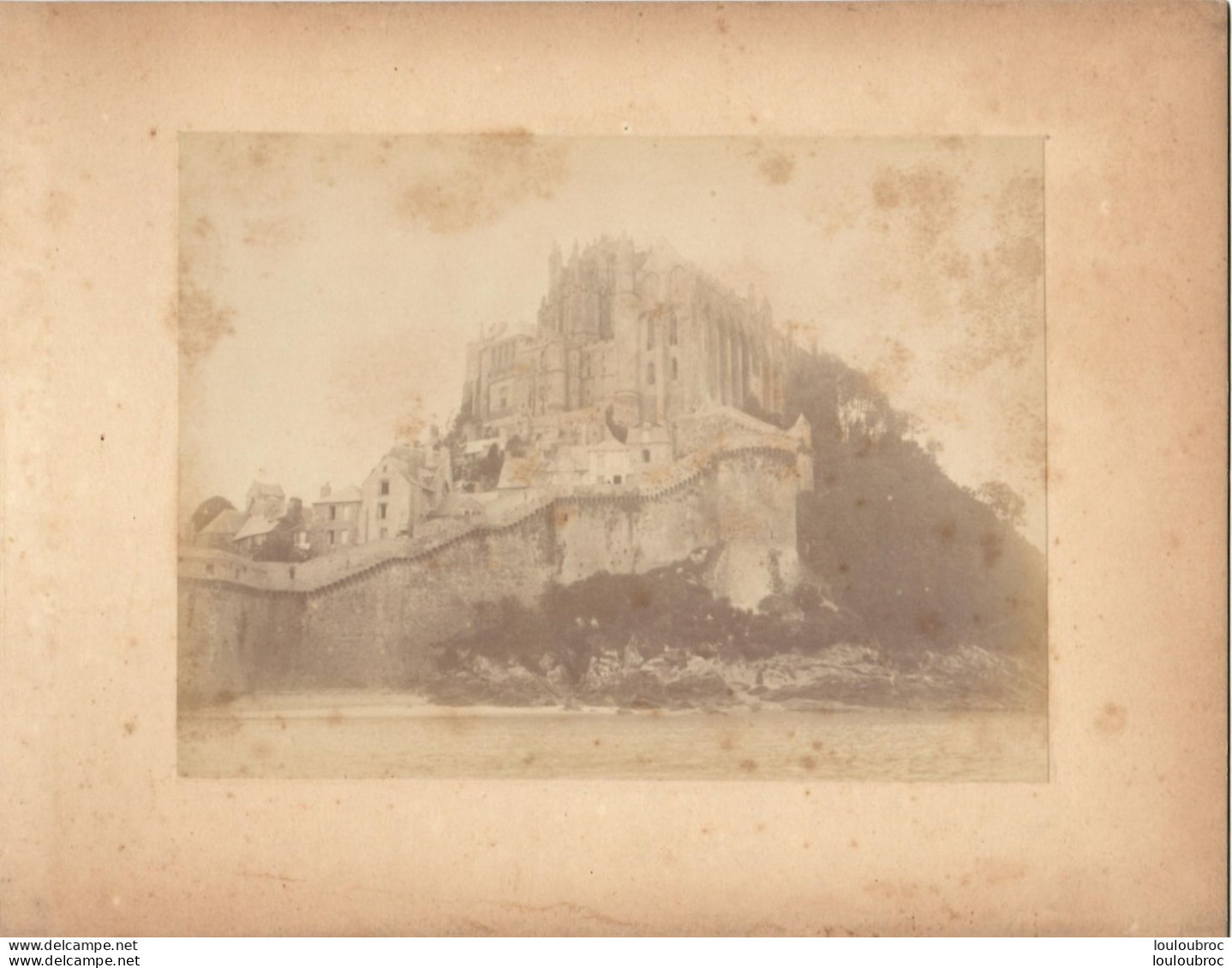 LE MONT ST MICHEL COTE EST  FIN 19em PHOTO ORIGINALE SUR CARTON 23x18CM FORMAT PHOTO 16X12CM - Alte (vor 1900)