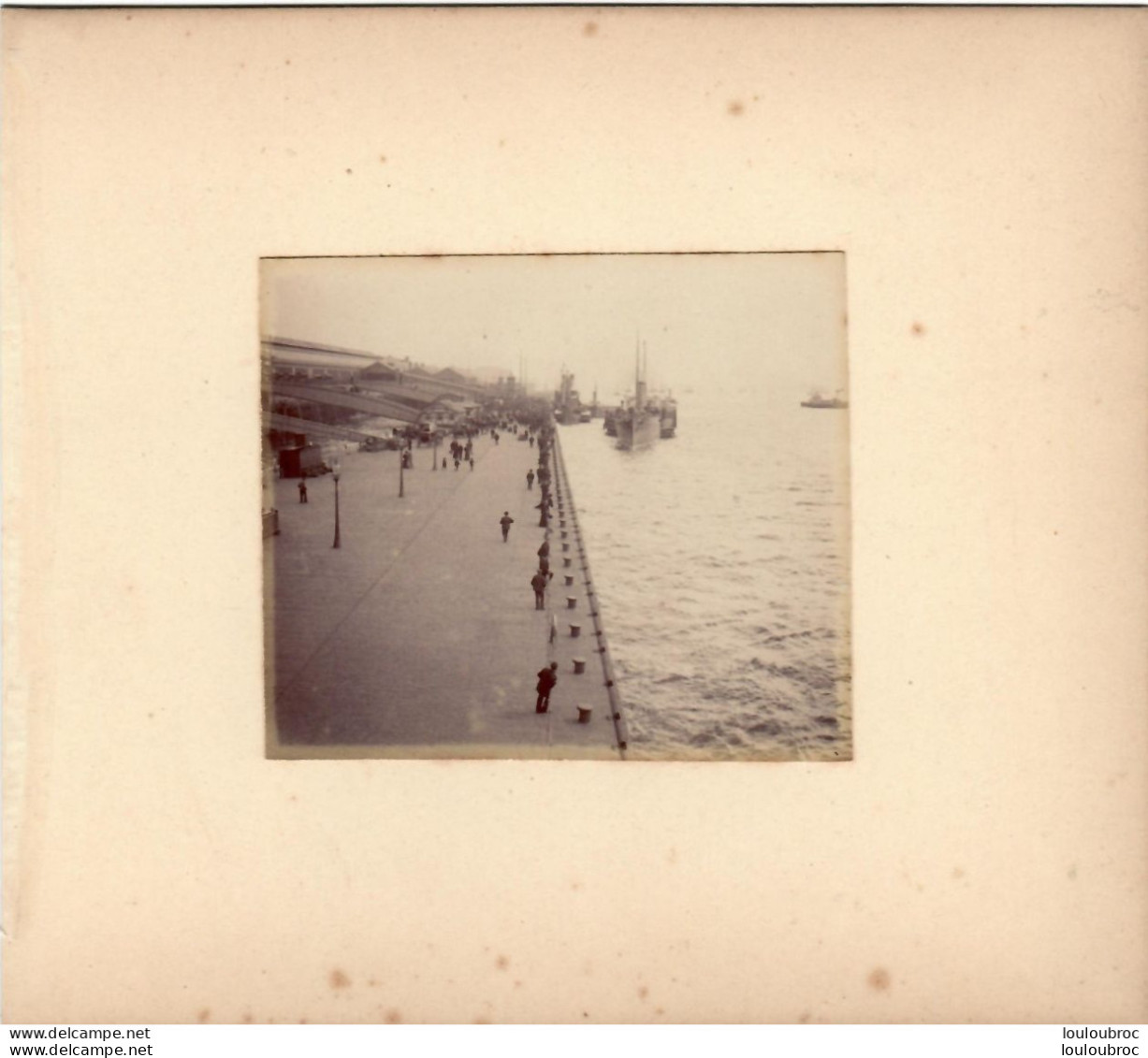 LIVERPOOL QUAI FLOTTANT  FIN 19em PHOTO ORIGINALE 8x7CM COLLEE SUR CARTON DE 18x13cm - Anciennes (Av. 1900)