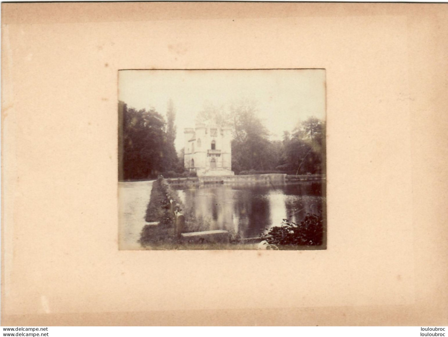 COYE LA FORET ETANG DE COMMELLES CHATEAU DE LA REINE BLANCHE FIN 19em PHOTO ORIGINALE  8.50X7CM  SUR CARTON DE 18X13CM - Anciennes (Av. 1900)