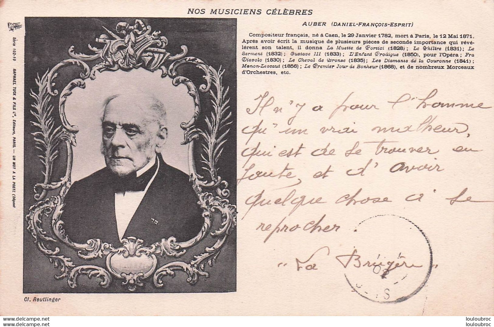 NOS MUSICIENS CELEBRES AUBER DANIEL FRANCOIS  ESPRIT AVEC TEXTE DE LA BRUYERE - Musique Et Musiciens