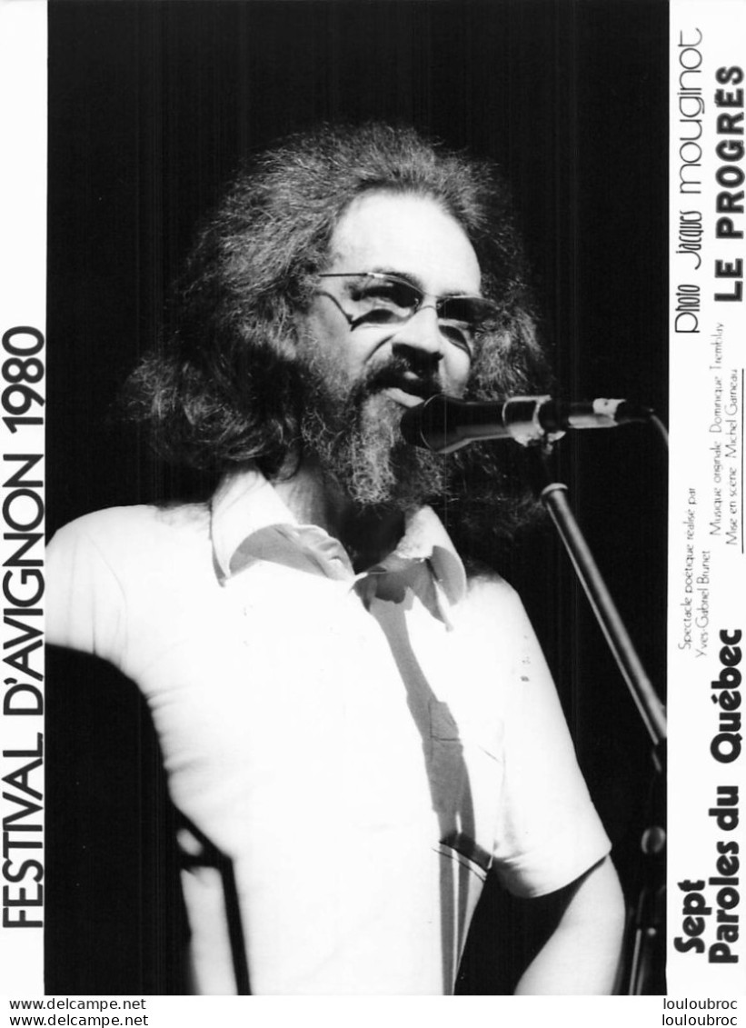 SEPT PAROLES DU QUEBEC SPECTACLE DE MICHEL GARNEAU FESTIVAL D'AVIGNON 1980 PHOTO DE PRESSE ORIGINALE 20X15CM R2 - Célébrités