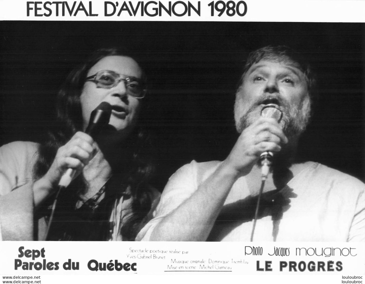 SEPT PAROLES DU QUEBEC SPECTACLE DE MICHEL GARNEAU FESTIVAL D'AVIGNON 1980 PHOTO DE PRESSE ORIGINALE 20X15CM R3 - Célébrités