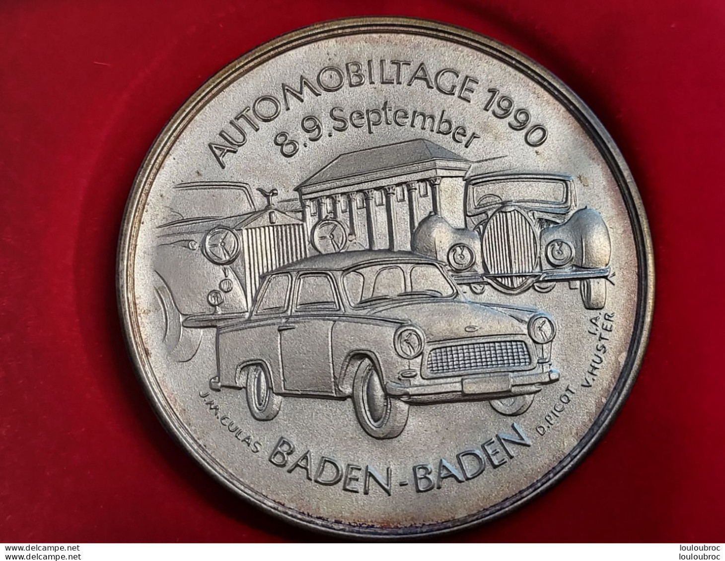 MEDAILLE ARGENT 024 BADEN BADEN AUTOMOBILTAGE 1990   DIAMETRE  43mm ET POID 51 Grammes - Andere & Zonder Classificatie