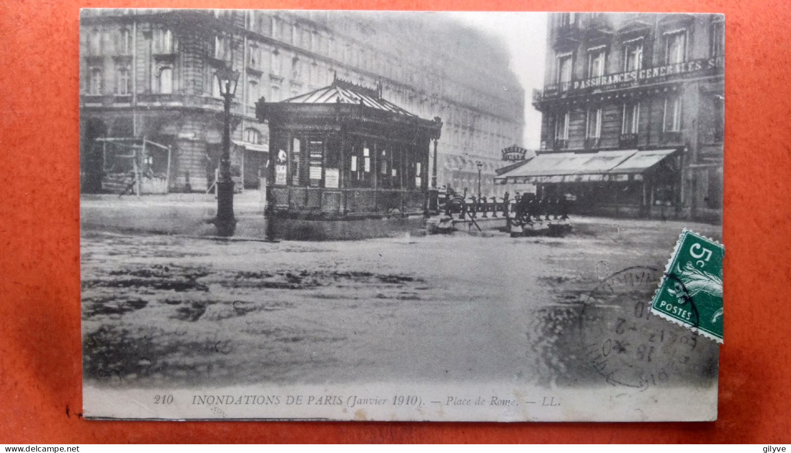 CPA (75) Inondations De Paris.1910. Place De Rome.   (7A.798) - Paris Flood, 1910