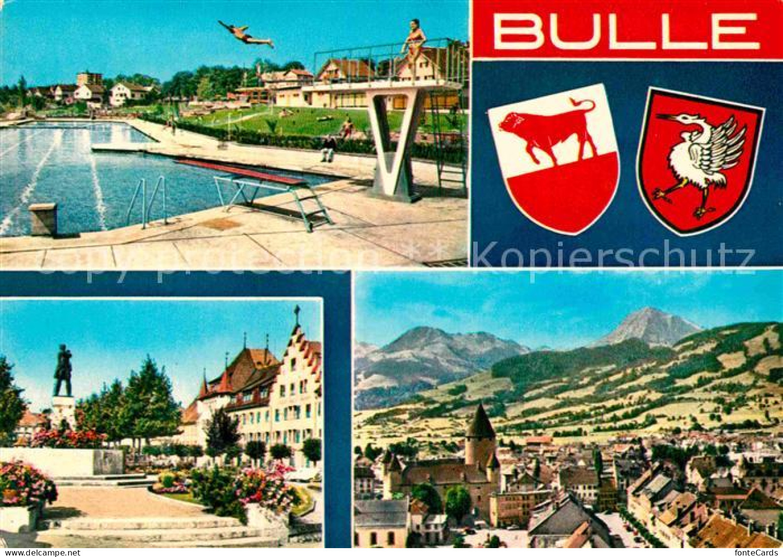 12885199 Bulle FR Schwimmbad Denkmal Panorama Bulle - Andere & Zonder Classificatie