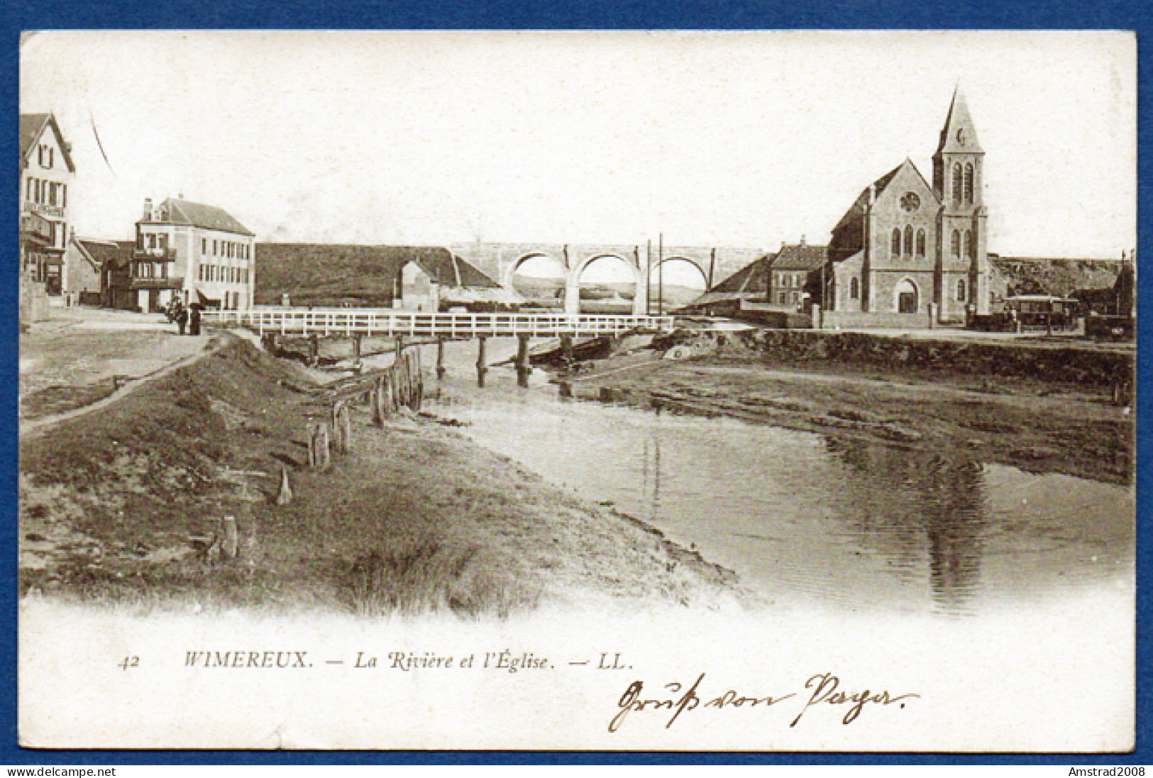 1908 - WIMEREUX - LA RIVIERE ET L'EGLISE  - FRANCE - Sonstige & Ohne Zuordnung