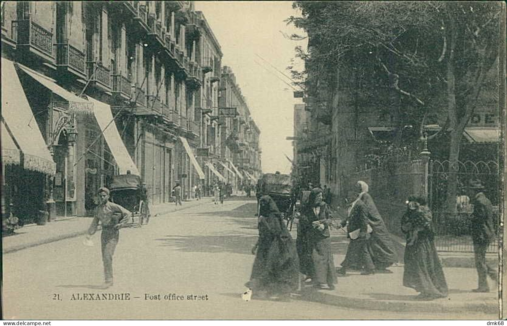 EGYPT - ALEXANDRIA / ALEXANDRIE - POST OFFICE STREET - EDITION COUSTOULIDES - 1910s (12649) - Alexandrie