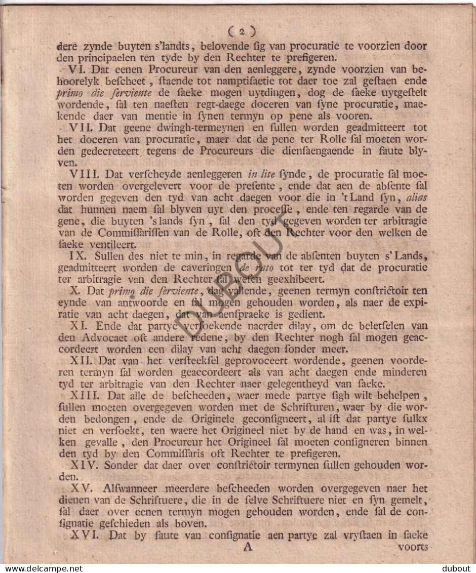 Antwerpen, 1777 - Manier Van Procederen Vastgelegd Door De Stad Antwerpen - Drukkerij J. Grangé  (V3115) - Antiquariat