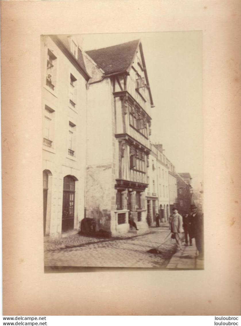 MORLAIX RUE DES NOBLES MAISON DUCHESSE ANNE  PHOTO ORIGINALE SUR CARTON 23 X 18 CM FORMAT PHOTO 17 X 12.50 CM - Alte (vor 1900)