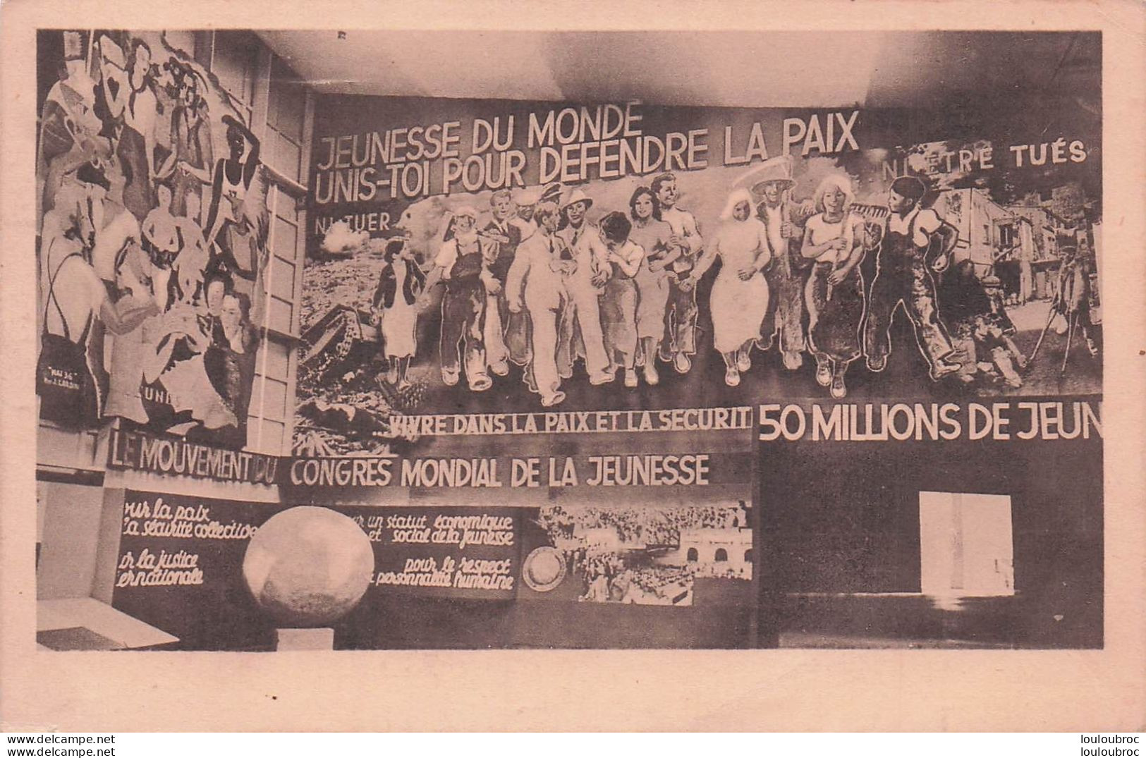 JEUNESSE DU MONDE UNIS TOI POUR DEFENDRE LA PAIX  PARIS 1937 PLACE DU TROCADERO - Eventi