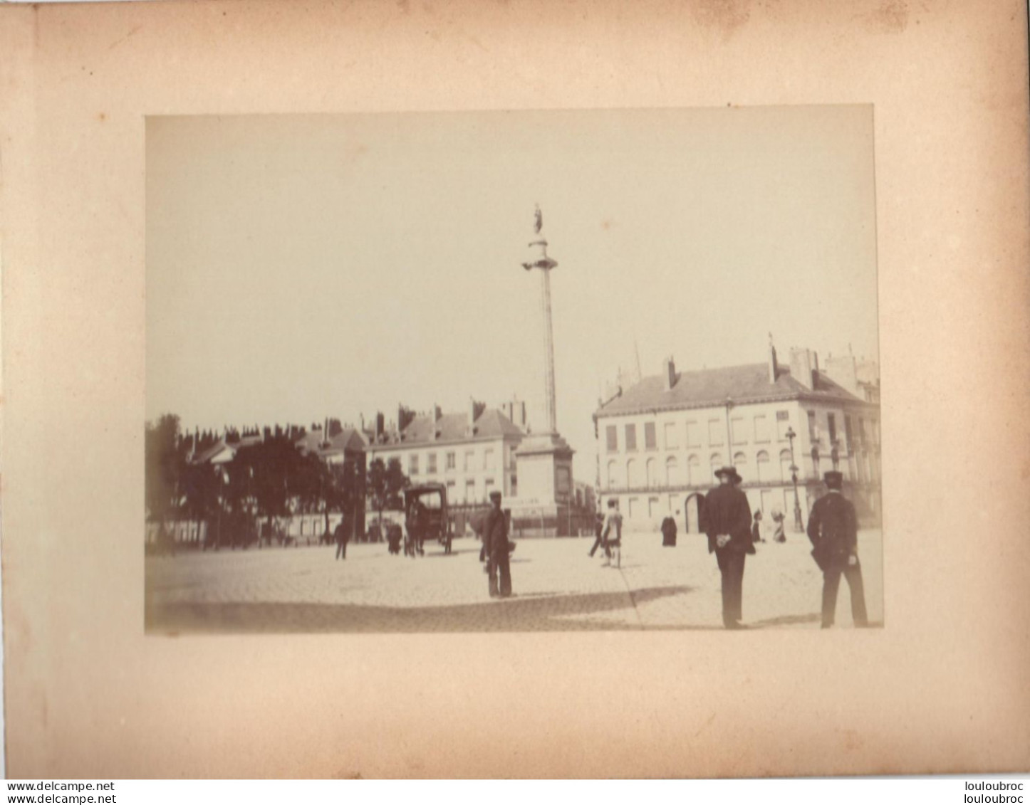 NANTES PLACE LOUIS XVI  PHOTO ORIGINALE SUR CARTON 23 X 18 CM FORMAT PHOTO 17 X 12.50 CM - Alte (vor 1900)