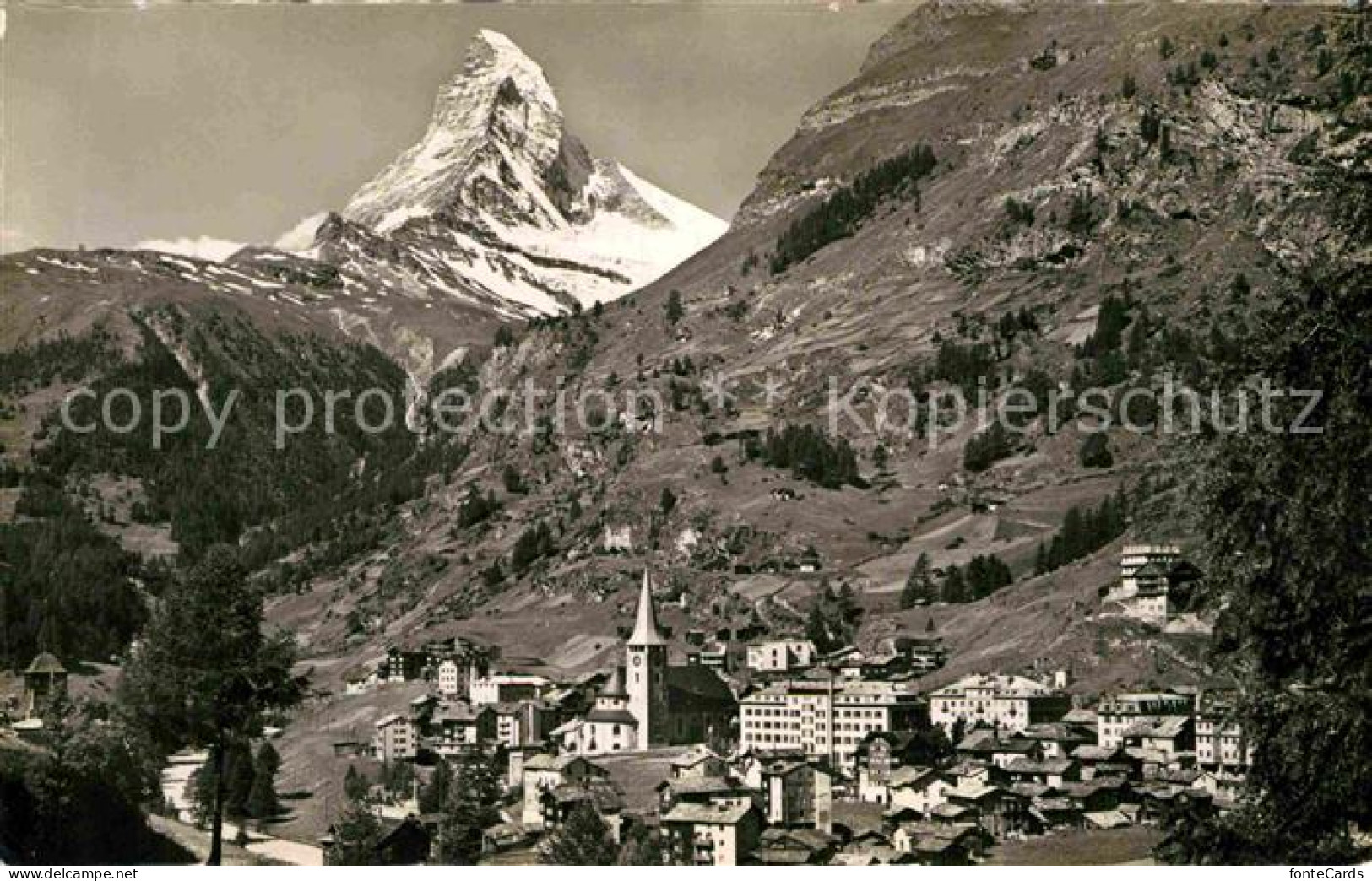 12875197 Zermatt VS Gesamtansicht Mit Matterhorn Walliser Alpen Zermatt - Other & Unclassified