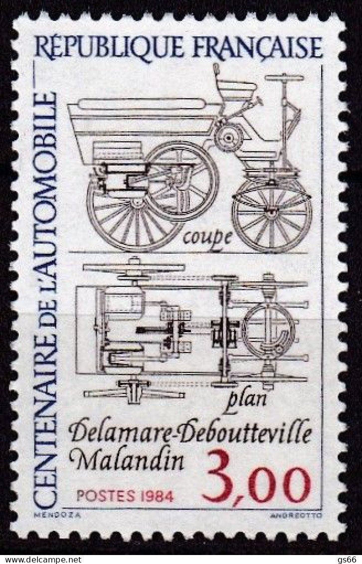 Frankreich, 1984, Mi.Nr. 2468, MNH **,  100 Jahre Automobilbau,  100 Ans D'ingénierie Automobile - Ungebraucht