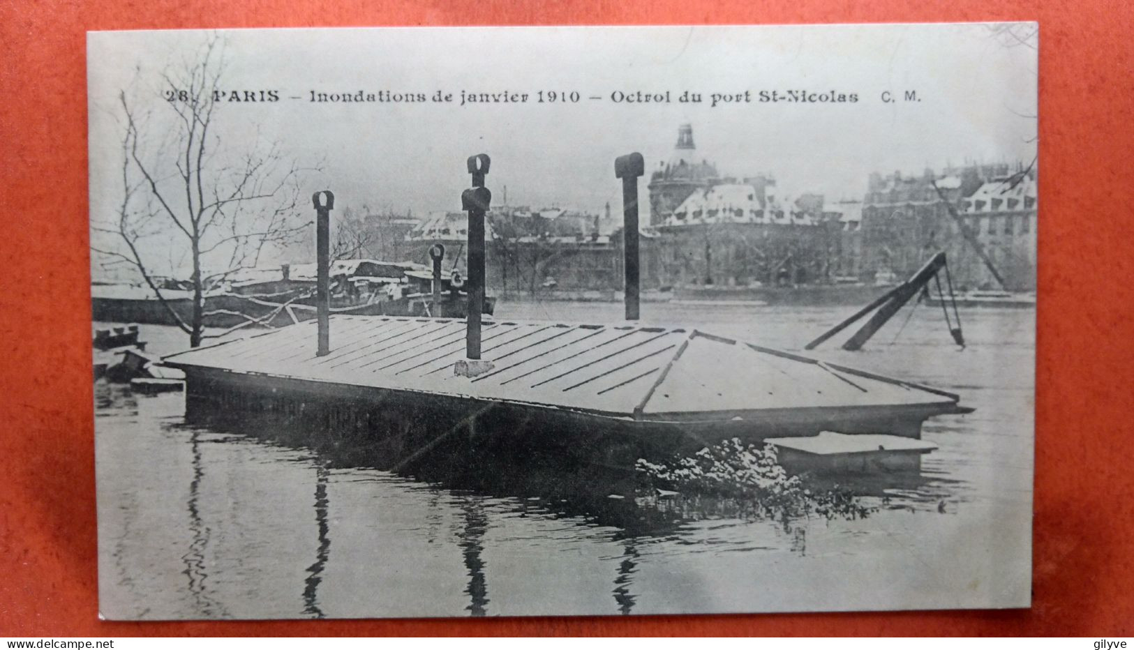 CPA (75) Inondations De Paris.1910. Octroi Du Port St Nicolas. (7A.800) - Überschwemmung 1910