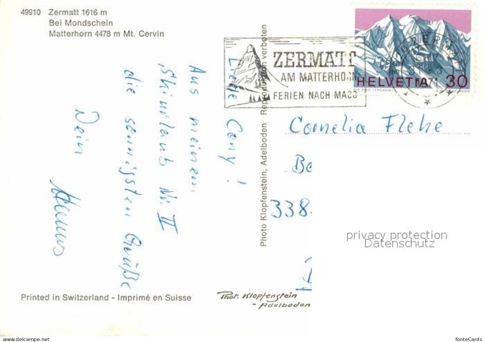 12864697 Zermatt VS Mit Matterhorn Bei Mondschein Zermatt - Other & Unclassified