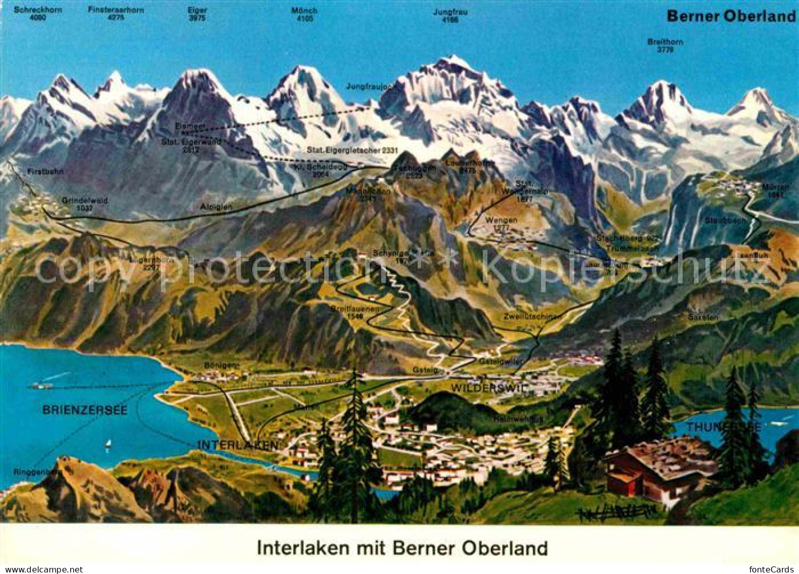 12862417 Interlaken BE Mit Berner Oberland Alpen Aus Der Vogelperspektive Interl - Andere & Zonder Classificatie