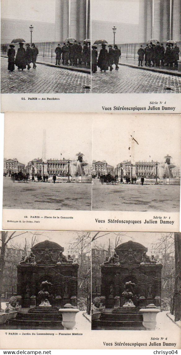 4V4Sb   Photo Lot De 9 Vues Stéréoscopiques Julien Damoy De Paris - Photographs