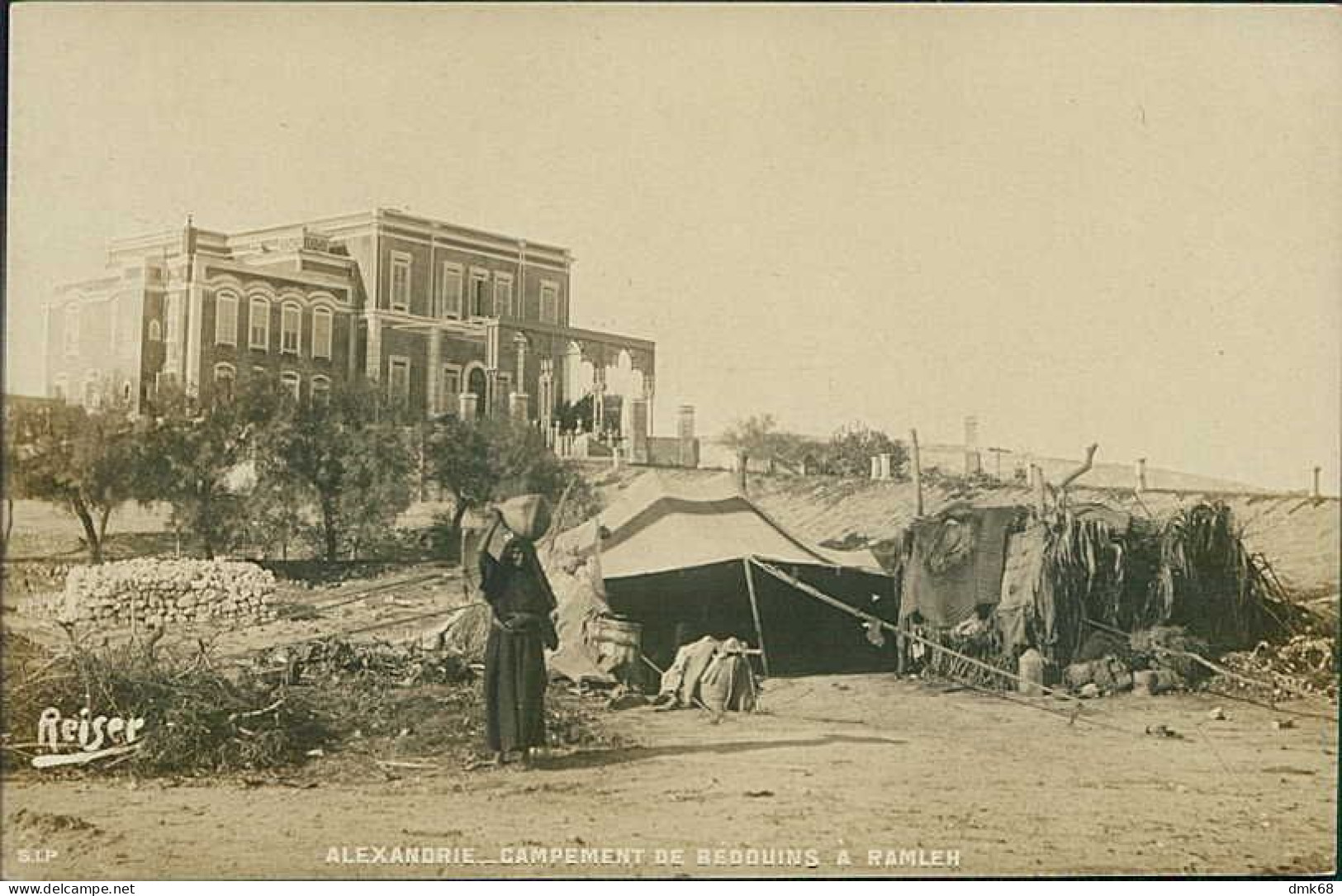 EGYPT - ALEXANDRIA / ALEXANDRIE - CAMPEMENT DE BEDUINS A RAMLEN - PHOTO REISER - RPPC POSTCARD - 1900s (12651) - Alexandria