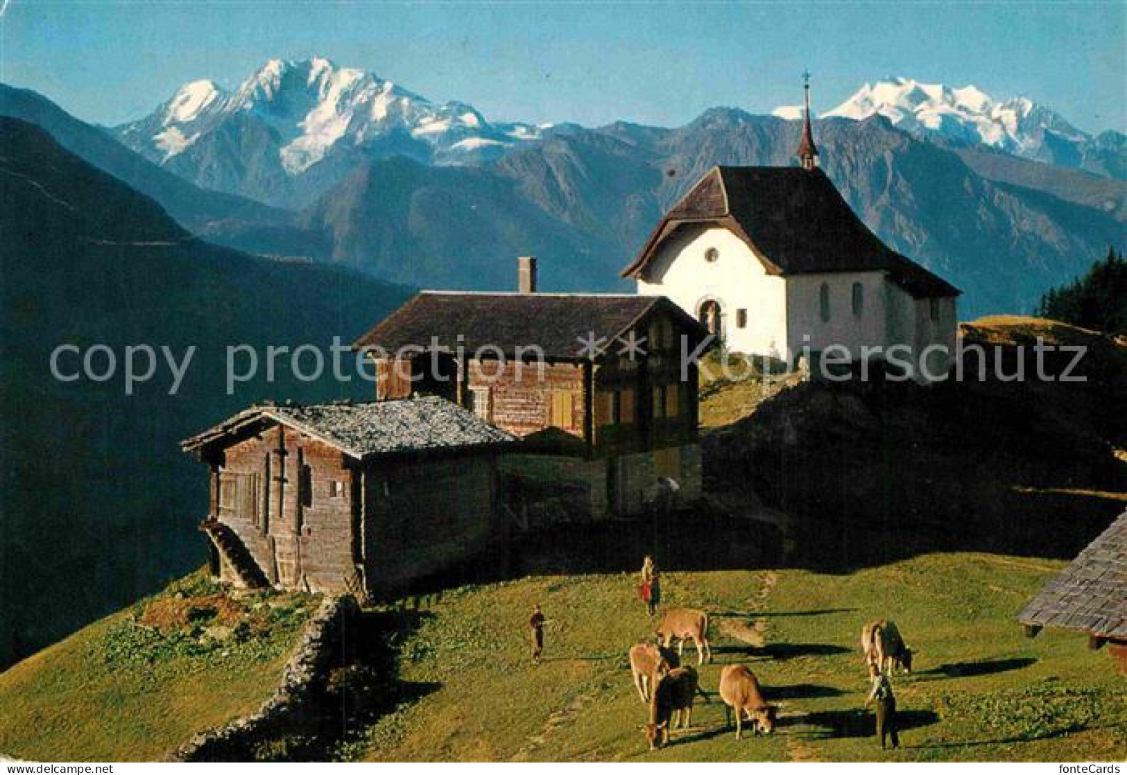 12858249 Bettmeralp VS Bergdorf Kapelle Fletschhorn Berner Alpen Bettmeralp - Sonstige & Ohne Zuordnung