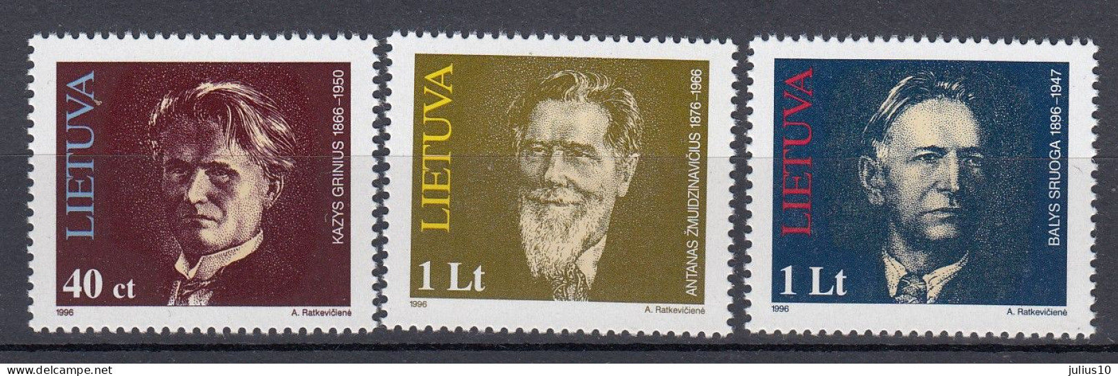 LITHUANIA 1996 Famous People MNH(**) Mi 603-605 #Lt1131 - Lithuania