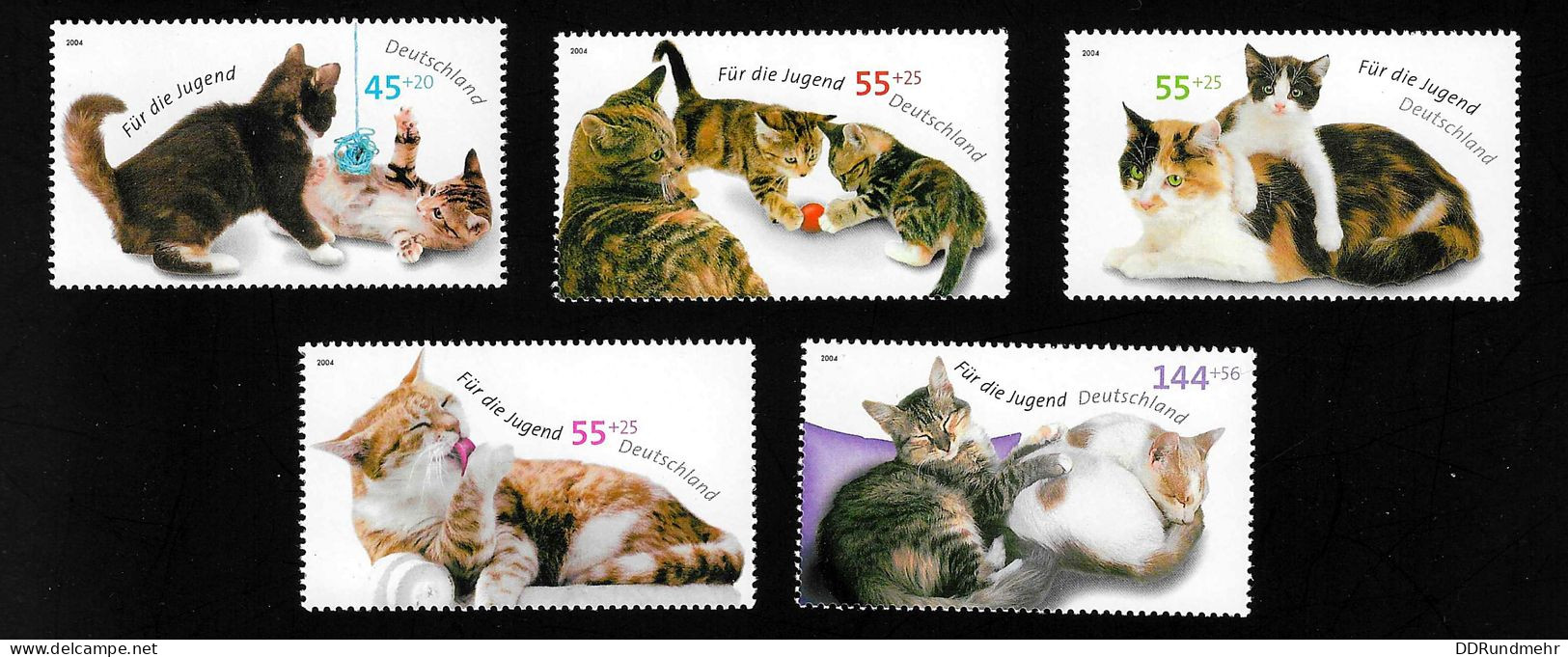 2004 Cats  Michel DE 2402 - 2406 Stamp Number DE B936 - B940 Yvert Et Tellier DE 2226 - 2230 Xx MNH - Ongebruikt