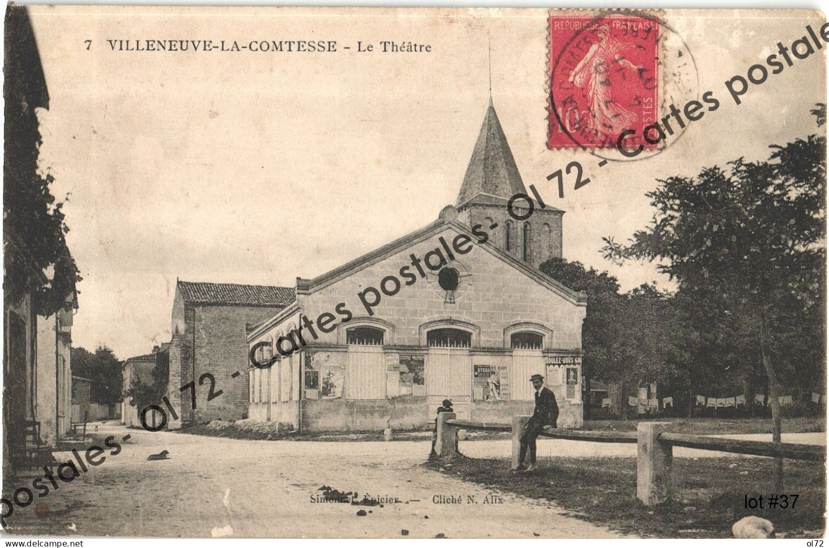 CPA [17] Charente Maritime > Villeneuve La Comtesse - Le Théâtre - Animée - Otros & Sin Clasificación