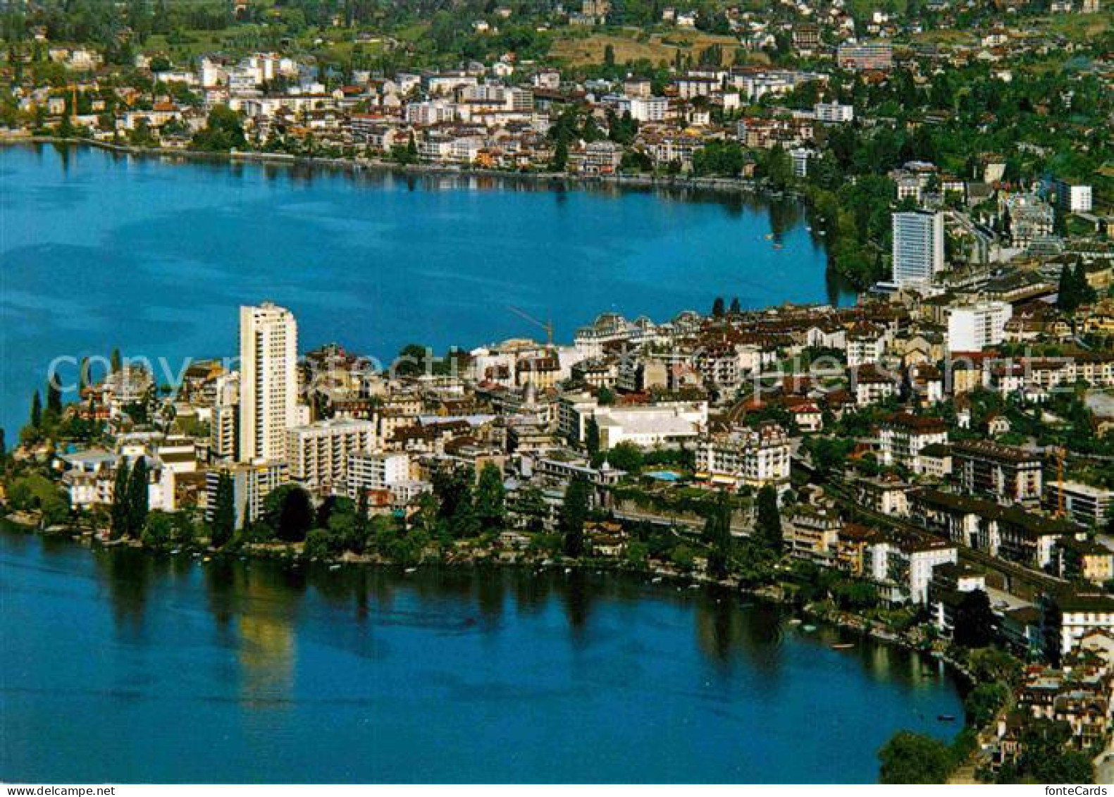 12851729 Montreux VD Fliegeraufnahme Lac Leman Montreux - Sonstige & Ohne Zuordnung