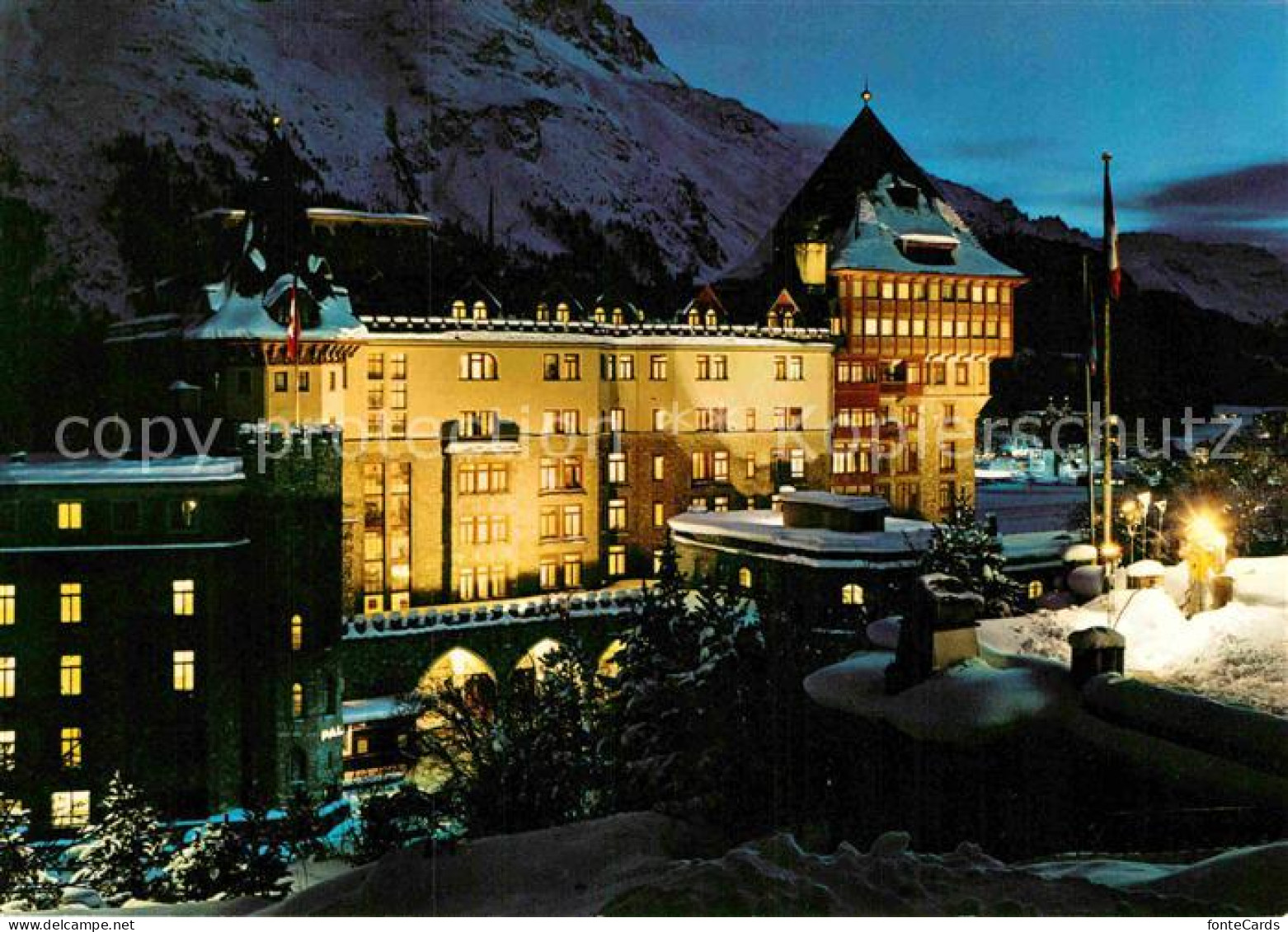 12851447 Moritz GR St Hotel Palace Nachtaufnahme St Moritz - Sonstige & Ohne Zuordnung