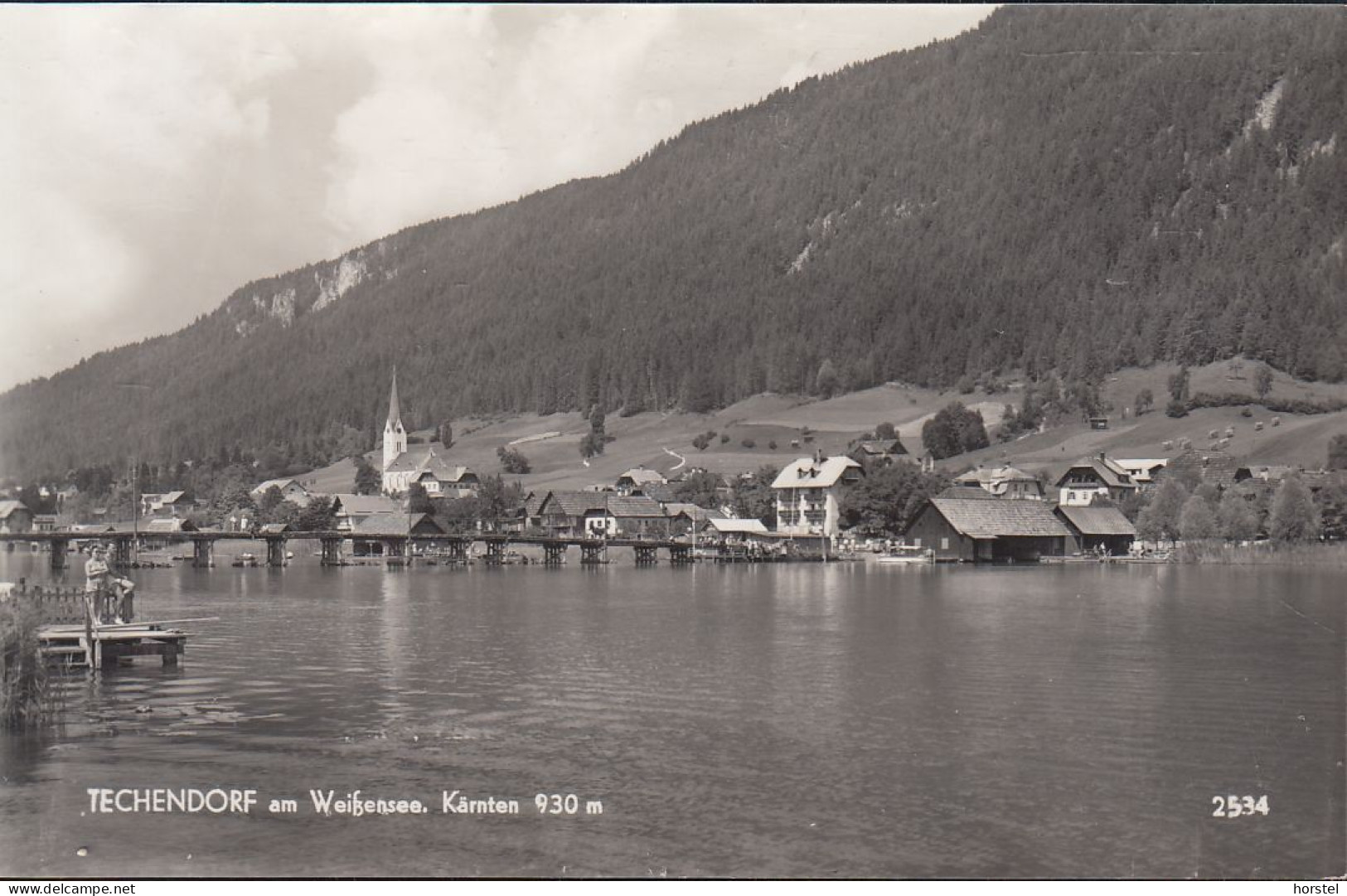 Austria - 9762 Weißensee - Techendorf - Alte Ortsansicht Mit Kirche - Weissensee