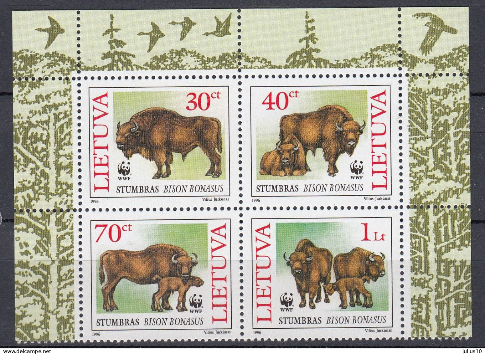 LITHUANIA 1996 Fauna Animals WWF MNH(**) Mi 599-602 #Lt1133 - Litauen