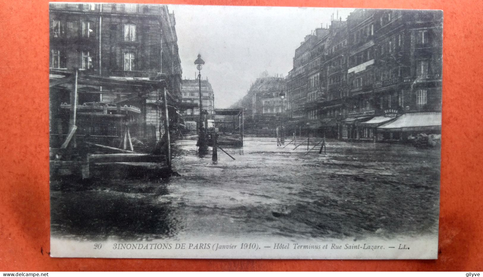 CPA (75) Inondations De Paris.1910.Hôtel Terminus Et Rue Sait Lazare. (7A.806) - Inondations De 1910