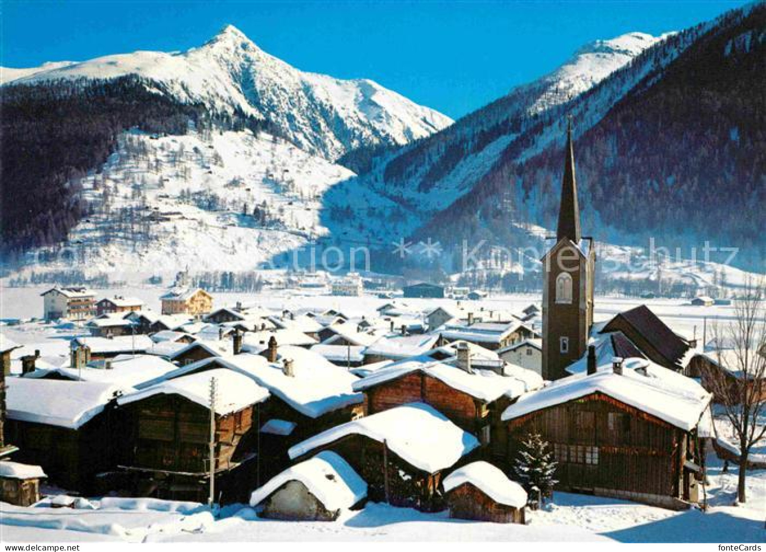 12849407 Ulrichen Panorama Kirche Winter Ulrichen - Sonstige & Ohne Zuordnung