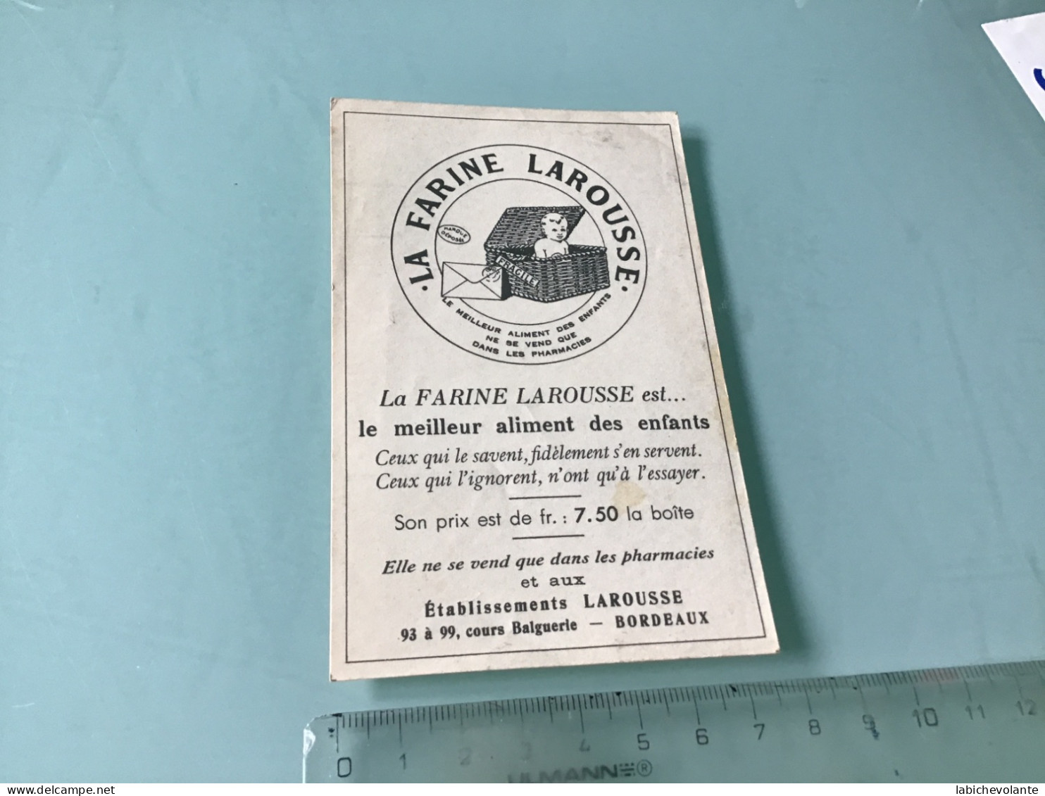 Publicité - Ticket De Pesée - LA FARINE LAROUSSE - Advertising