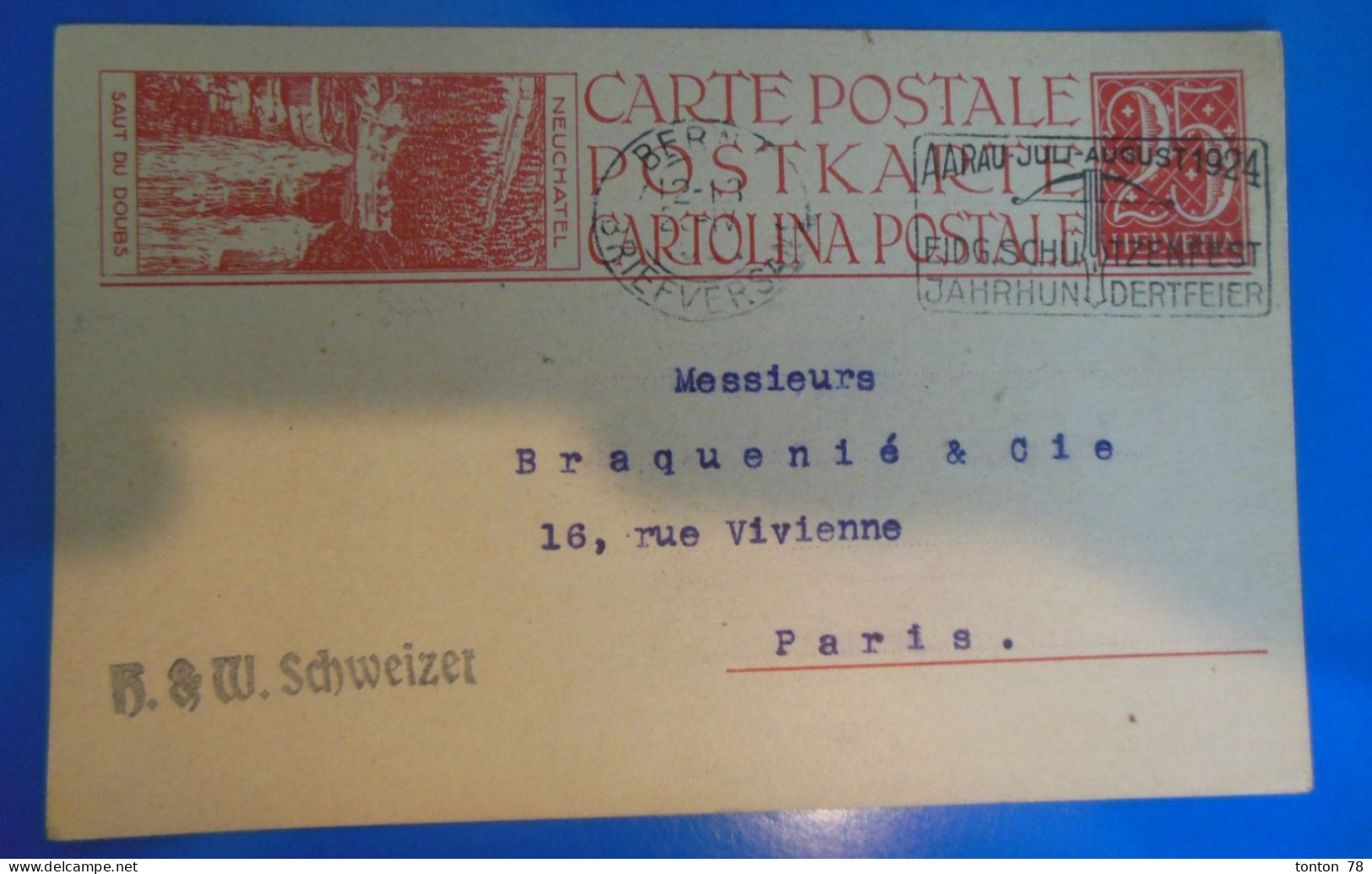 ENTIER POSTAL SUR CARTE POSTALE   -   SUISSE - Entiers Postaux