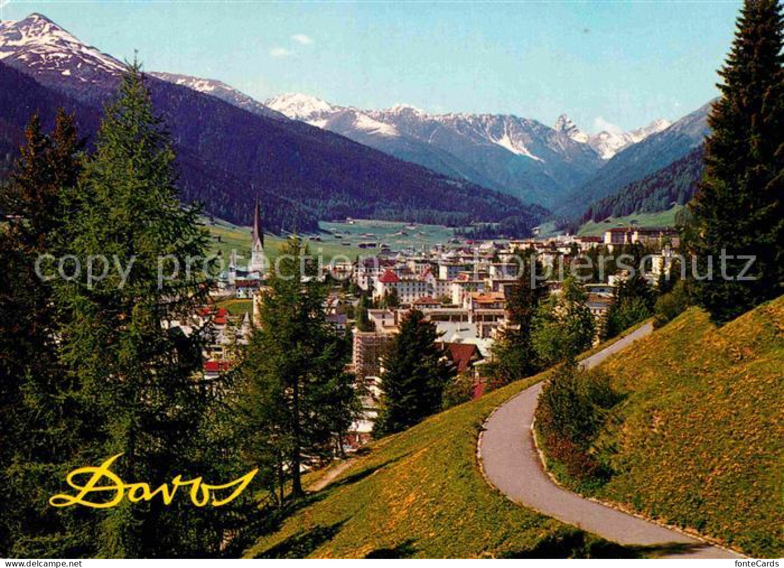 12846099 Davos GR Blick Von Hoher Promenade Auf Tinzenhorn Davos - Autres & Non Classés