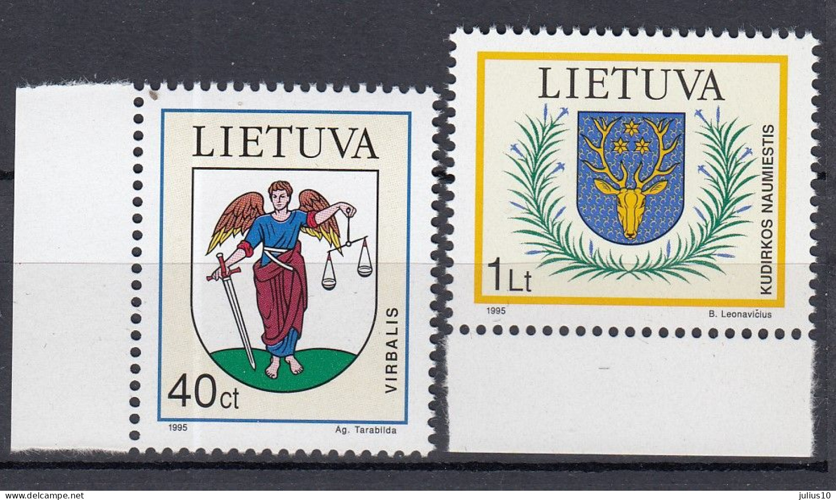 LITHUANIA 1995 Coat Of Arms MNH(**) Mi 591-592 #Lt1134 - Lituanie